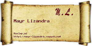 Mayr Lizandra névjegykártya
